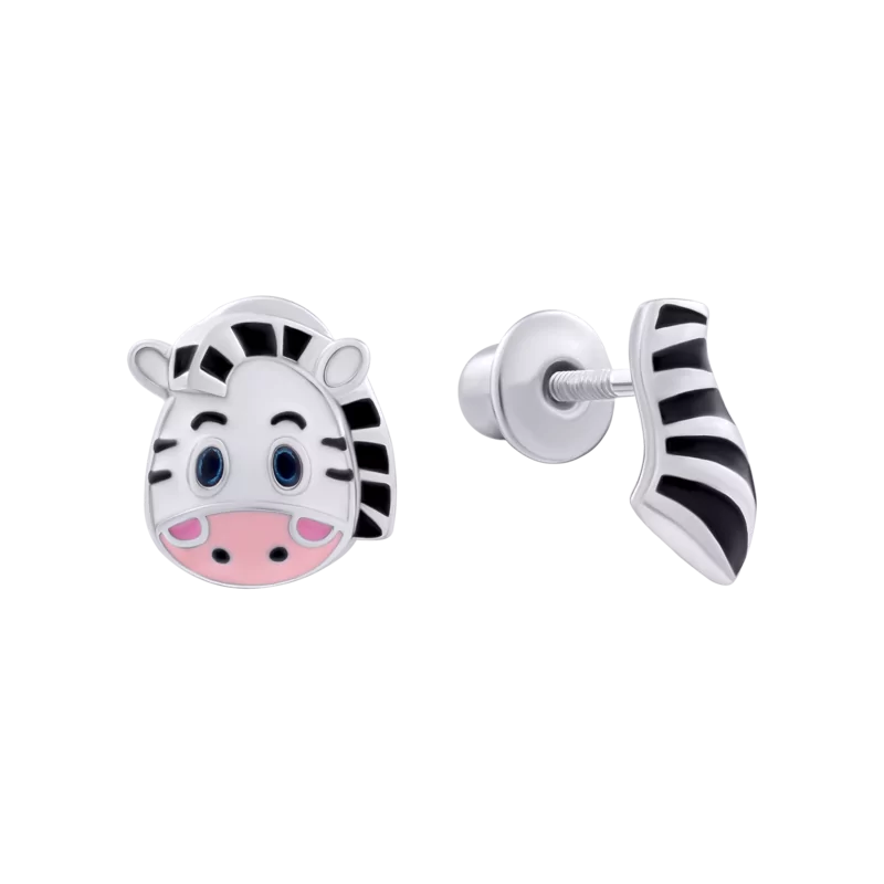 Earrings Zebra with a Flag photo