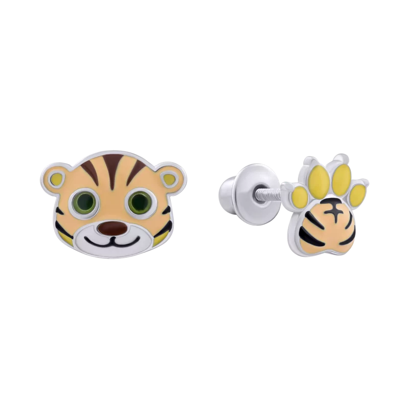 Earrings Tiger with Paw photo
