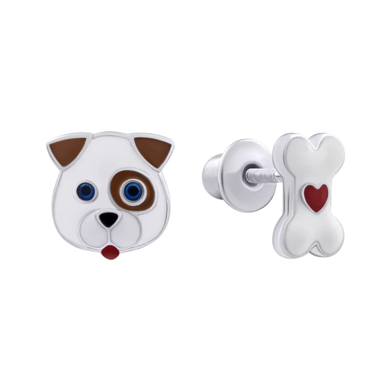 Earrings Puppy with a Bone photo