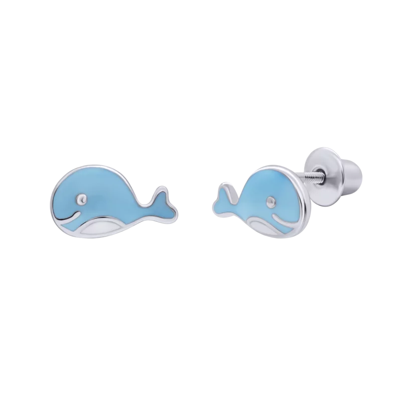 Earrings Blue Whale photo