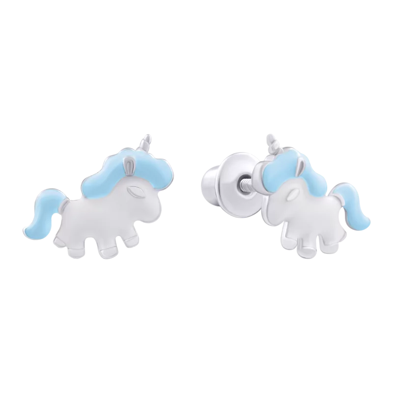 Earrings Blue Unicorn photo
