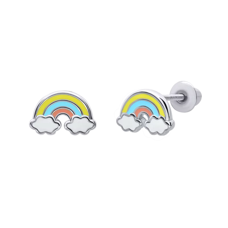 Earrings Rainbow with colored enamel photo