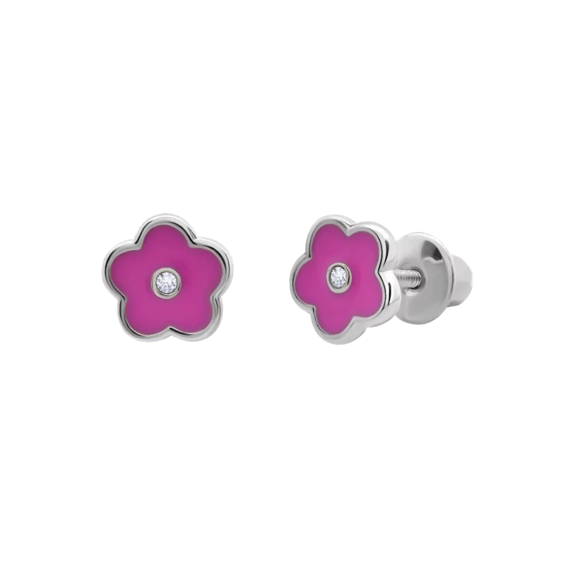Earrings Pink Flower photo