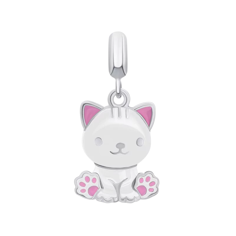 Pendant White Cat with a Paw photo