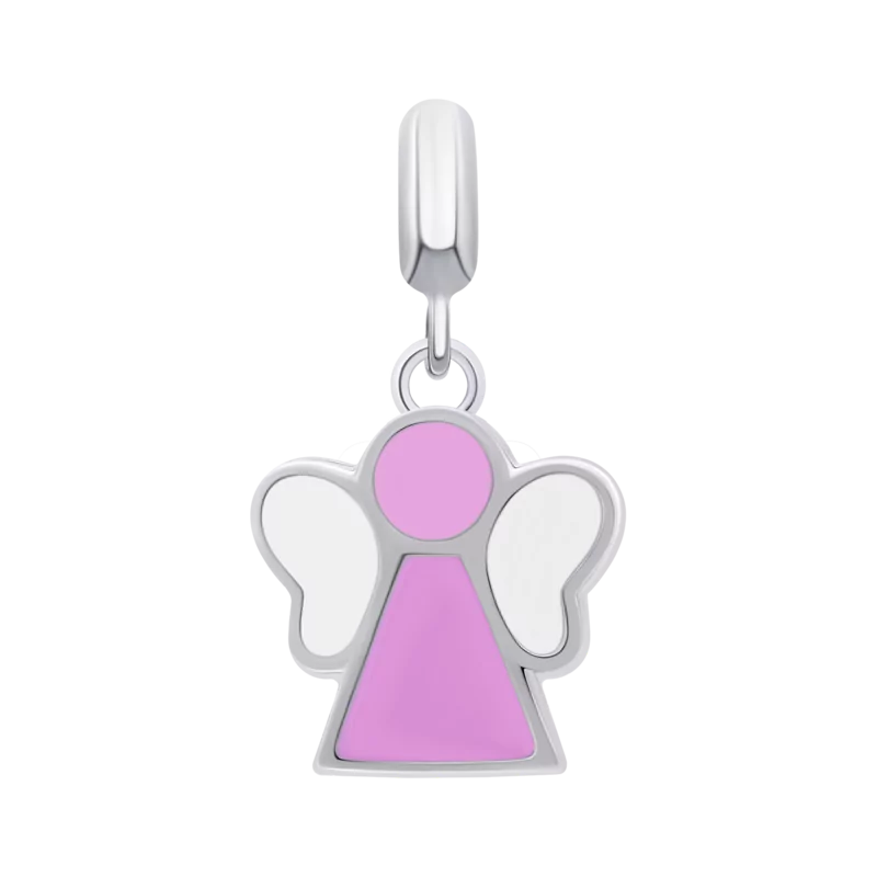 Pendant Angel with pink and white enamel photo
