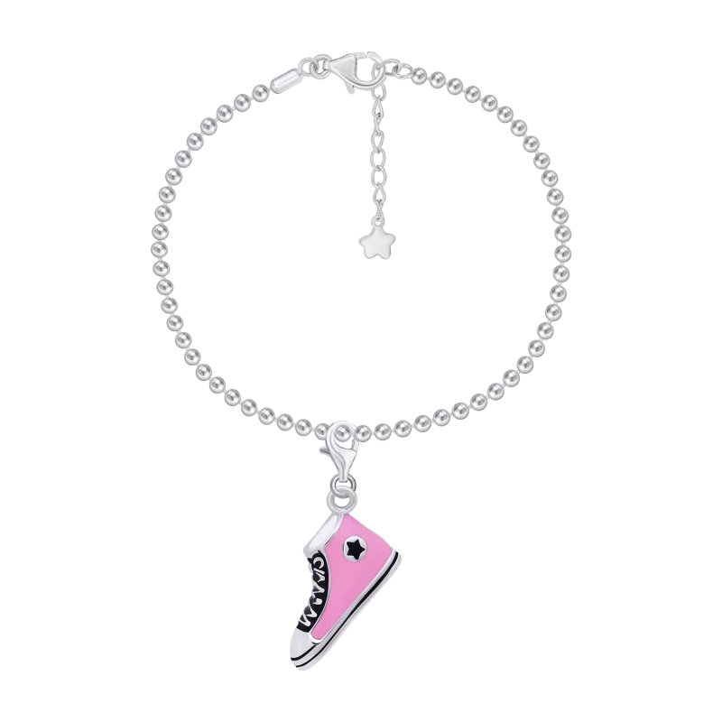 Chain bracelet with carabiner pendant Pink Sneaker photo