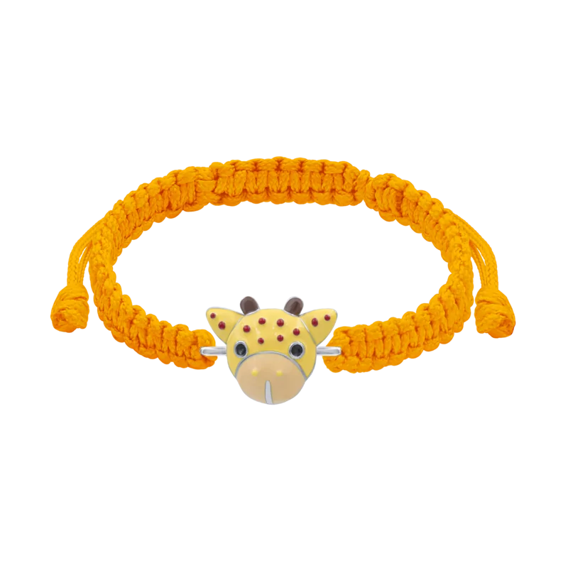 Braided bracelet Giraffe with orange lace photo
