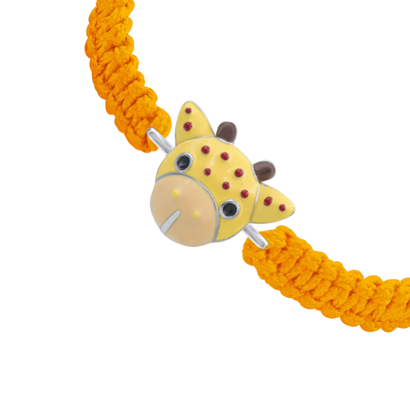 Braided bracelet Giraffe with orange lace photo