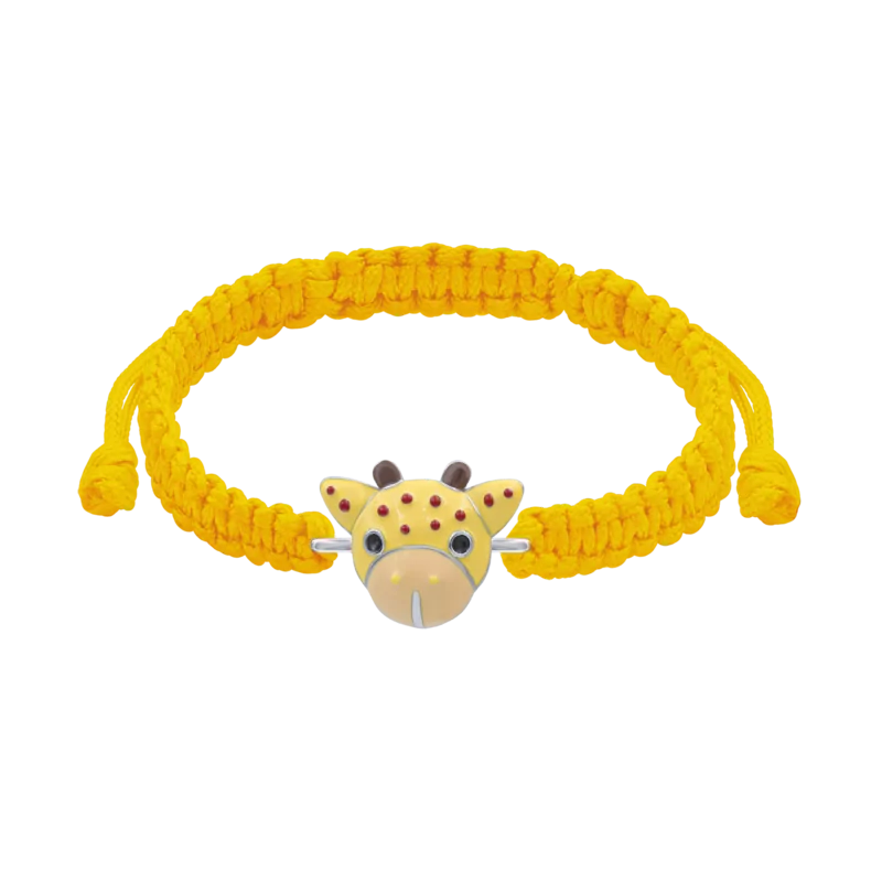 Braided bracelet Giraffe with yellow lace photo