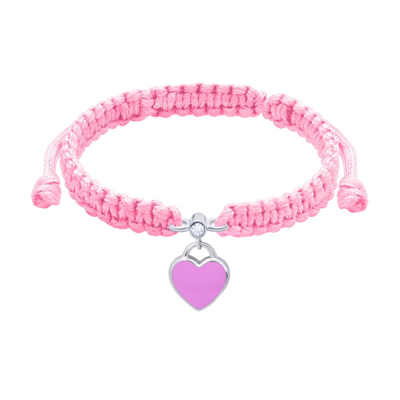 Braided bracelet Pink Heart photo