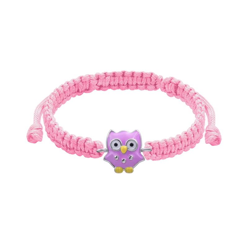 Braided bracelet Pink Owl photo
