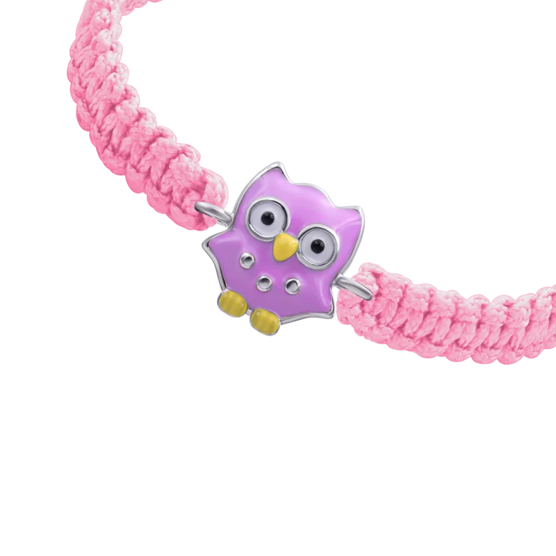Braided bracelet Pink Owl photo