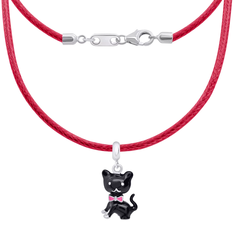 Cord necklace Black Kitty photo