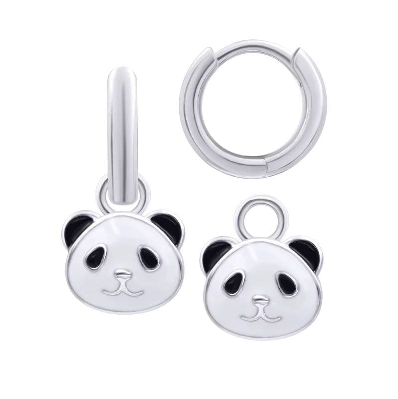 Earrings with pendants Panda photo