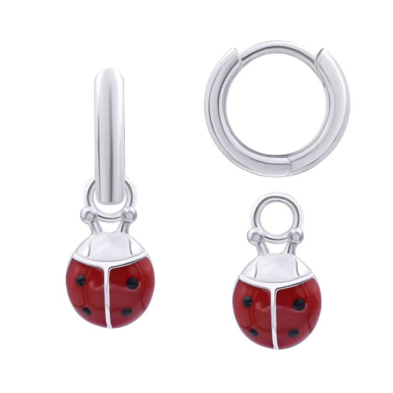 Earrings with pendants Ladybug photo