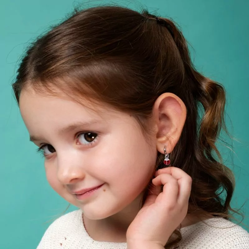 Earrings with pendants Ladybug photo