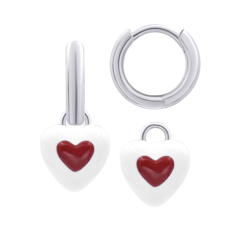 Earrings with pendants Heart in Heart photo