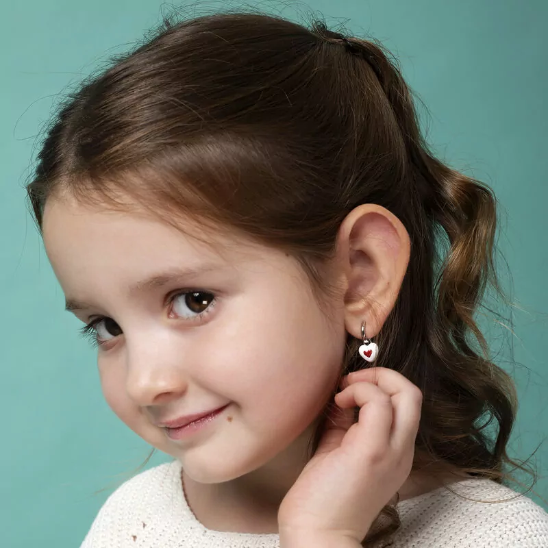 Earrings with pendants Heart in Heart photo