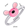Кольцо Мышонок с розовой эмалью фото №3