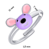 Кольцо Мышонок с фиолетовой эмалью фото №3