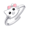 Кольцо Кити-котик с белой, розовой эмалью и фианитом фото №5