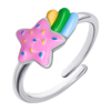 Кольцо Комета розовая с разноцветной эмалью фото №3