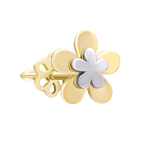 Моносерьга золотая Половинка E фото