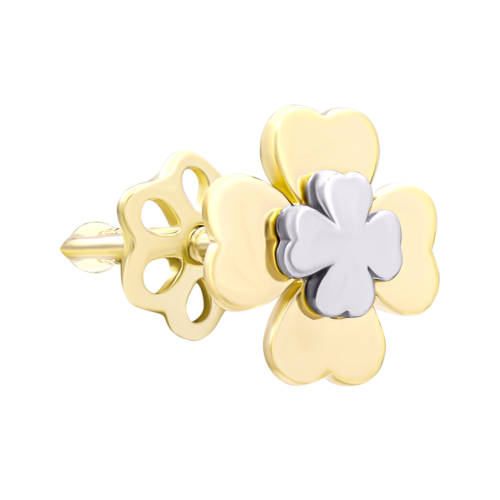 Моносерьга золотая Половинка K фото