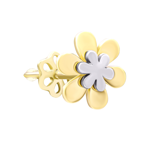 Моносерьга золотая Половинка M фото