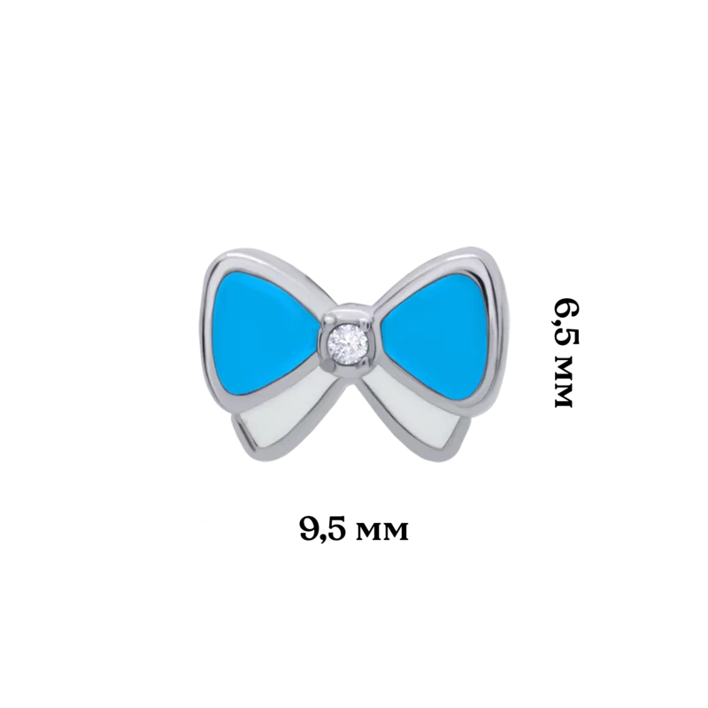 Earring Bow with blue enamel photo