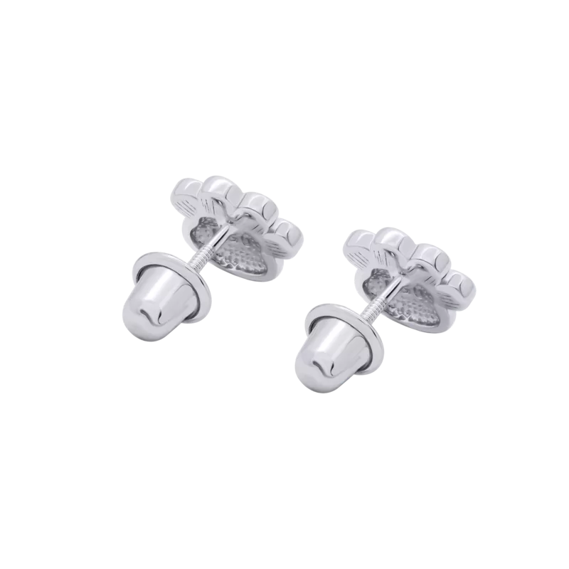 Сережки Лапоньки рожево-білі фото