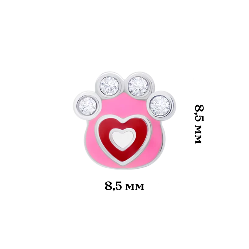 Сережки Лапоньки рожево-білі фото