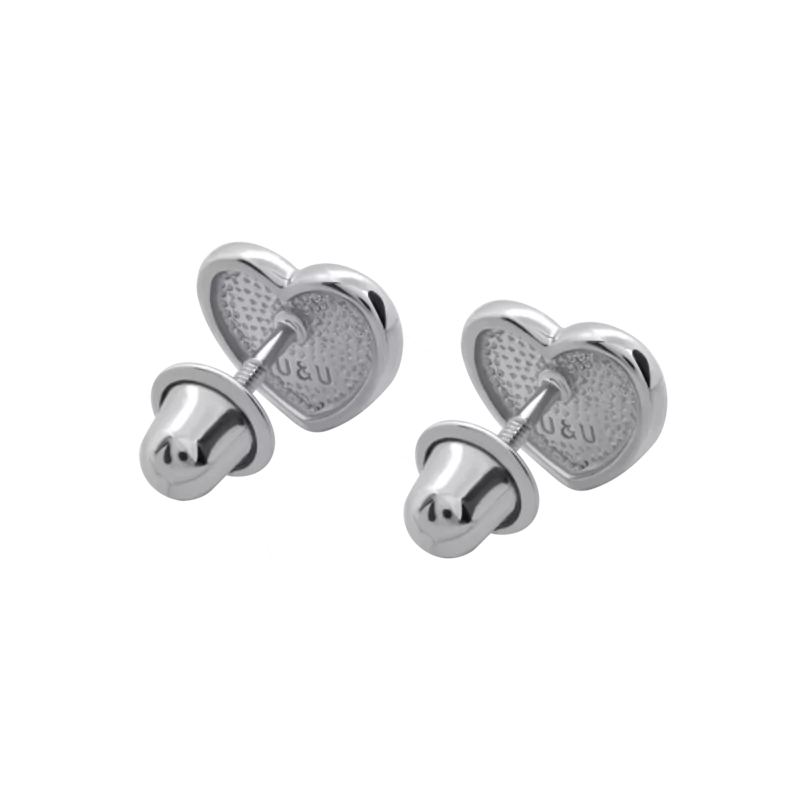 Сережки Серце з серцем рожеве фото