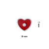 Сережки Серце з камінчиком червоне фото №4