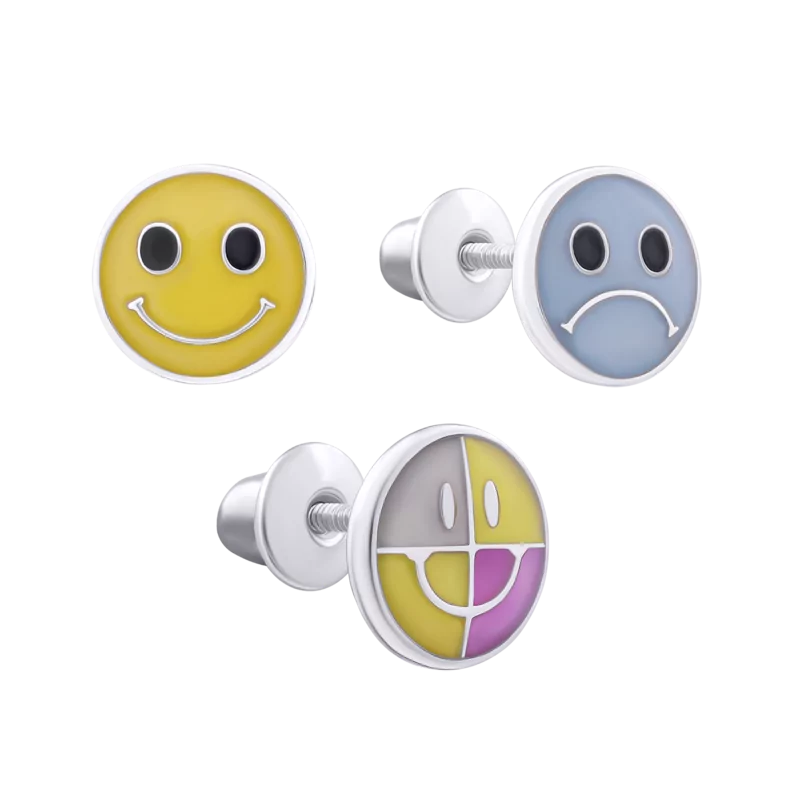 Triple earrings You're always different with luminescent enamel photo