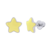 Серьги-пуссеты Звездочки с желтой эмалью фото №1