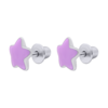 Сережки-пусети Зіроньки з фіолетовою емаллю фото №5