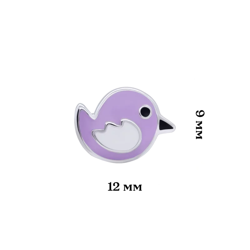 Сережки Пташка фіолетова фото