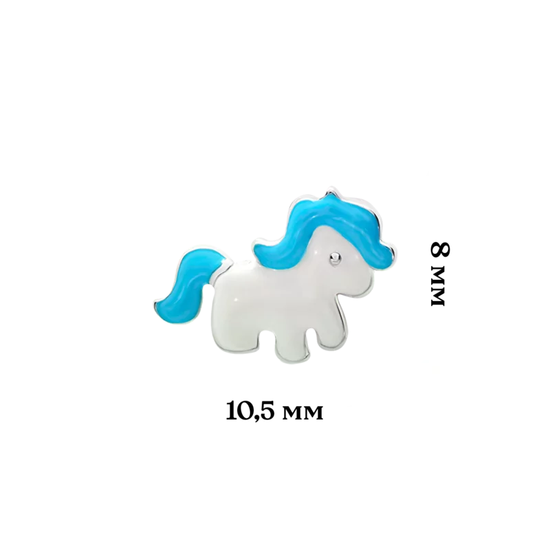 Сережки Єдиноріг блакитний фото