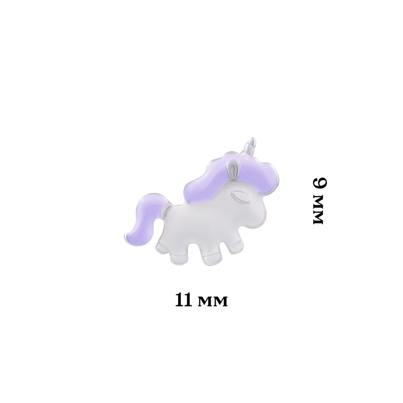 Серьги Единорог фиолетовый фото