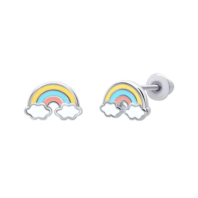 Earrings Rainbow with colored enamel photo