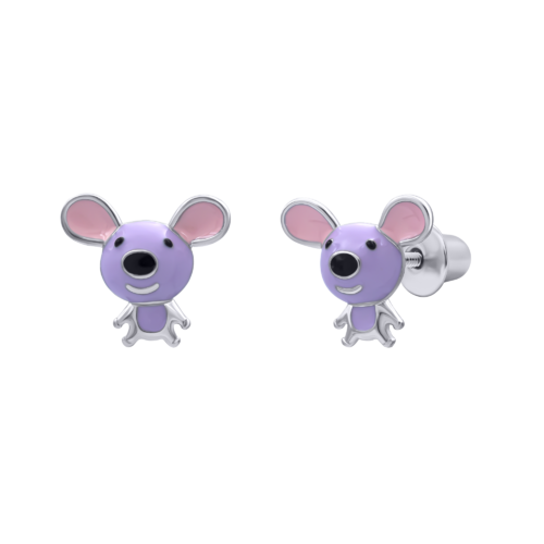 Серьги Мышонок фиолетовый фото