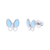 Сережки Метелик з очима блакитний фото №1