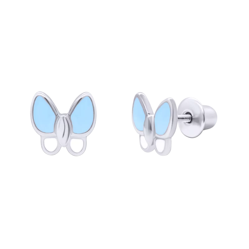 Earrings Blue Butterfly with Eyes photo