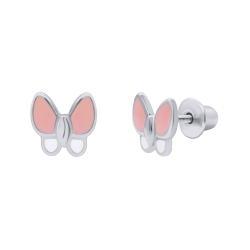 Сережки Метелик з очима рожевий фото