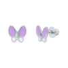 Сережки Метелик з очима фіолетовий фото №1