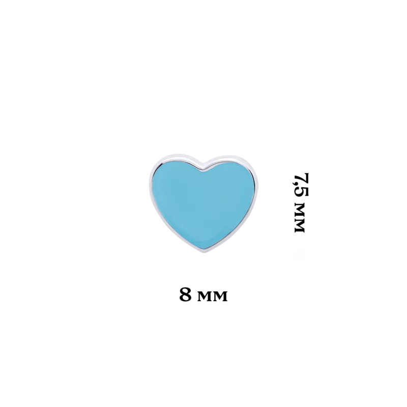 Серьги Сердце голубое фото