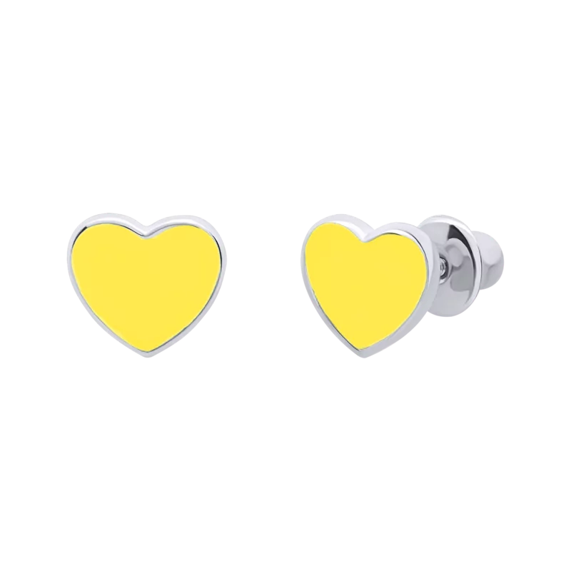 Сережки Серце жовте фото