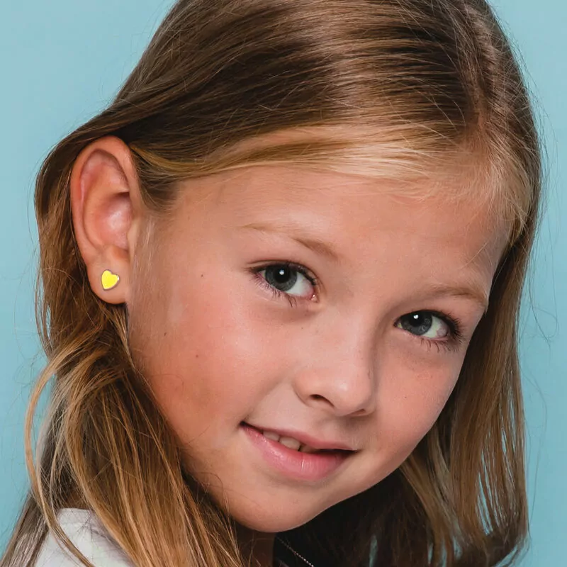 Сережки Серце жовте фото