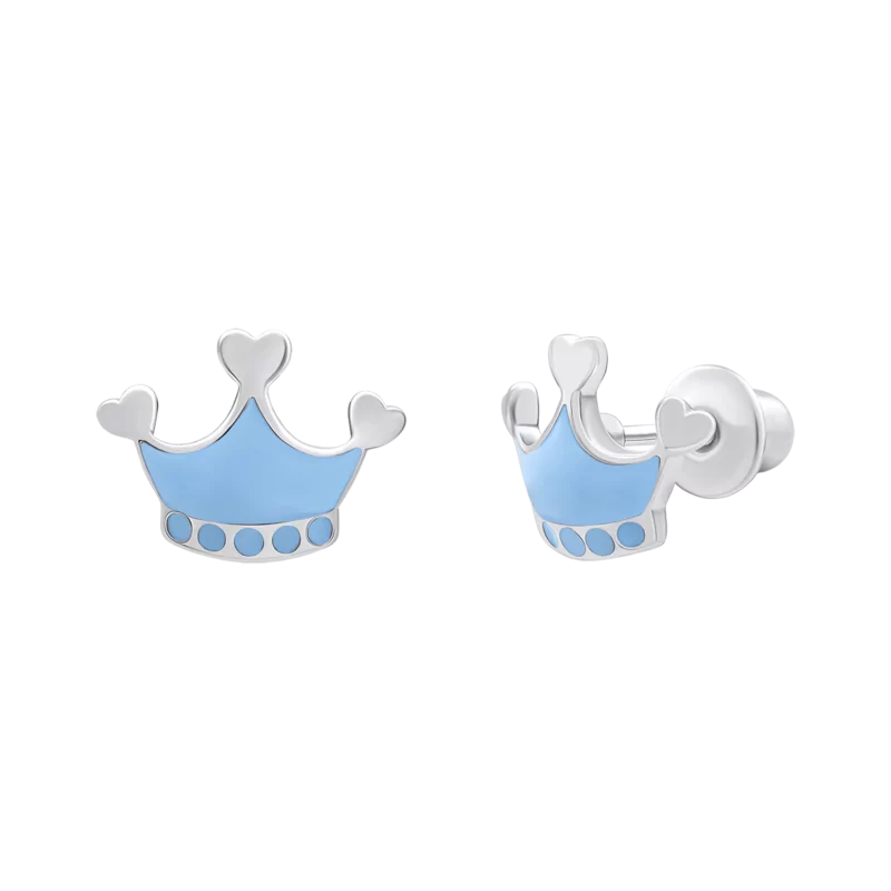 Earrings Blue Crown photo